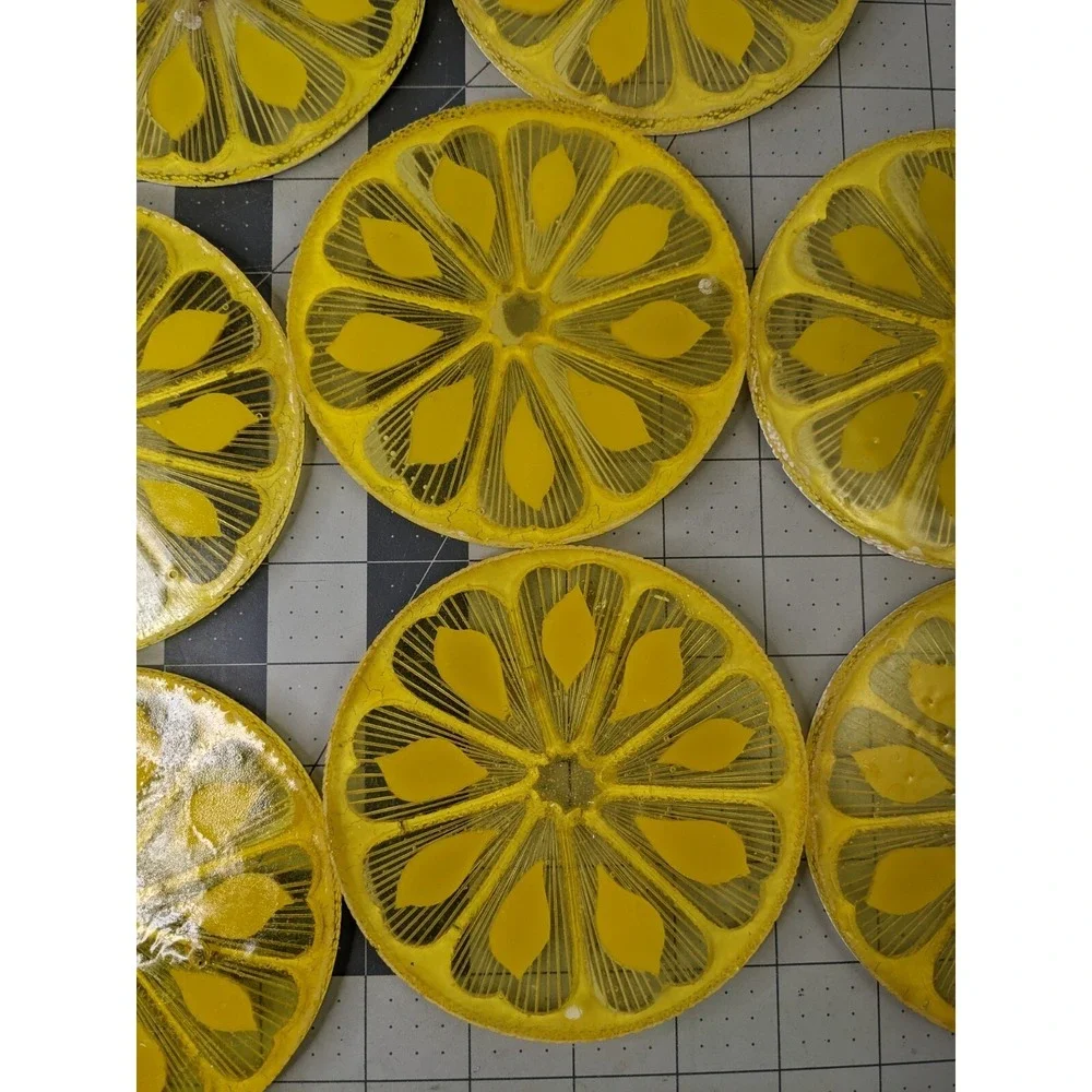 Coasters Lemon‎ Slices Set of 10 Yellow 4.5 Inch Round